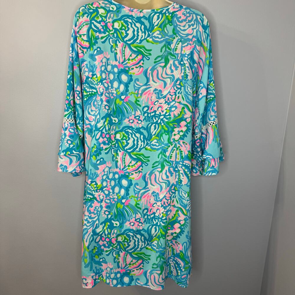Lilly Pulitzer Azita Tunic Dress in Blue Ibiza Aqua La Vista Beach Vacation Sz S - Picture 5 of 12